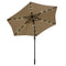 Paulla 9Ft LED Lighted Patio Market Umbrella Outdoor Solar Powered Table Umbrella, 6 Ribs (Beige)