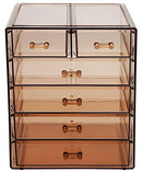 Sorbus Cosmetics Makeup and Jewelry Big Storage Display-Stylish Vanity, Bathroom Case, 4 Large, 2 Small Drawers, Clear