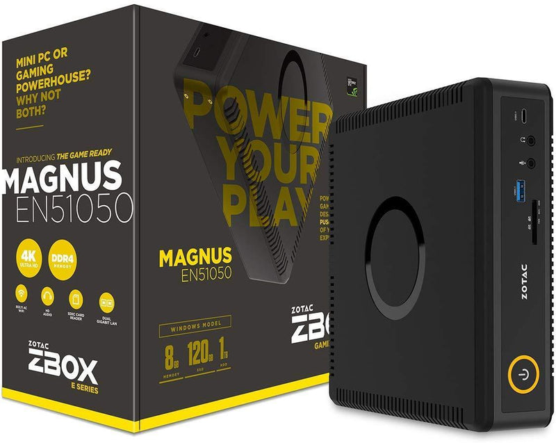 ZOTAC Magnus EC52070D Super Compact Mini PC GeForce RTX 2070, Intel Core i5-8400T 6-core Processor, Killer Networking, 8GB DDR4/128GB SSD/1TB HDD Windows 10 Home 64-bit System, ZBOX-EC52070D-U-W2B