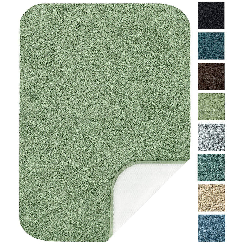 Maples Rugs Bathroom Colorsoft 20" x 21.5" Non Slip Washable Contour Toilet Rug [Made in USA] Soft & Quick Dry for Bath Floor Chocolate Nib