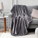 UMCHORD Grey Throw Fleece Blanket, Super Soft 400GSM High Density Luxury Plush Blanket for Bed Couch, All Season Blanket(Throw, 50"x60", Grey)