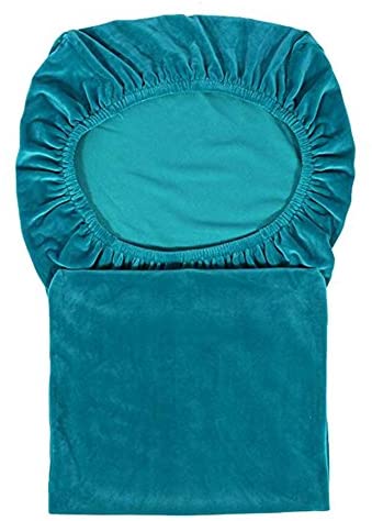 Smirly Velvet Stretch Dining Room Chair Covers Soft Removable Dining Chair Slipcovers Set of 2, Peacock Green