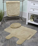 Maples Rugs Bathroom Colorsoft 20" x 21.5" Non Slip Washable Contour Toilet Rug [Made in USA] Soft & Quick Dry for Bath Floor Chocolate Nib