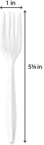 PlastX Cutlery 1000 Count Disposable Plastic White Forks, Great For Every Day, Home, Office, Party, or Restaurants,