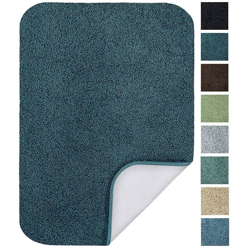 Maples Rugs Bathroom Colorsoft 20" x 21.5" Non Slip Washable Contour Toilet Rug [Made in USA] Soft & Quick Dry for Bath Floor Chocolate Nib