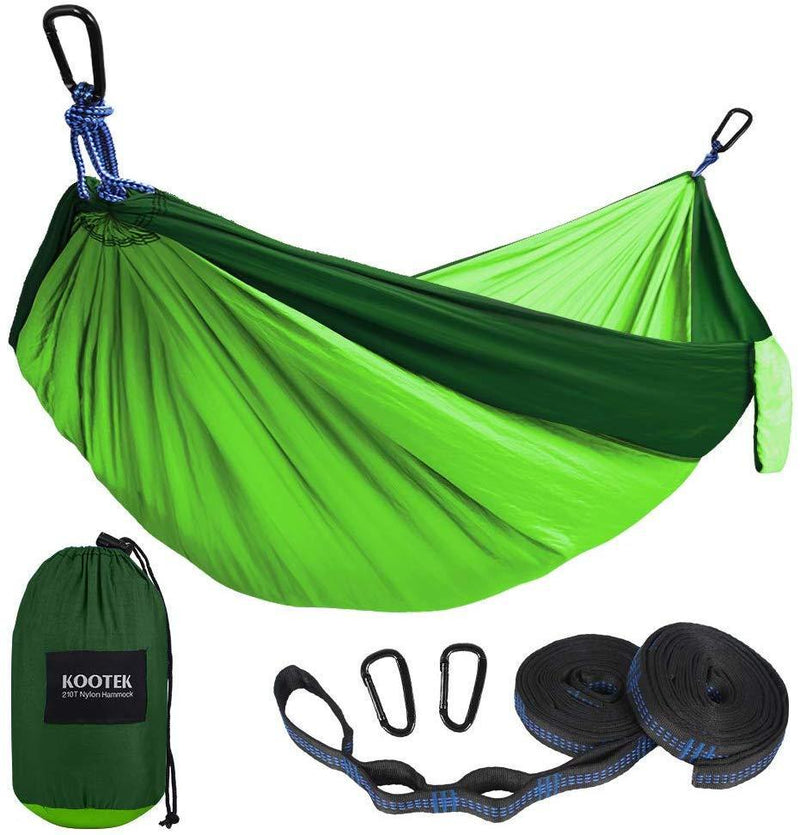 Kootek Camping Hammock Double & Single Portable Hammocks with 2 Tree Straps, Lightweight Nylon Parachute Hammocks for Backpacking, Travel, Beach, Backyard, Patio, Hiking