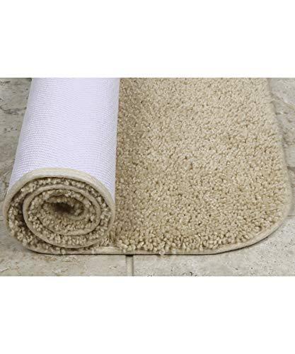 Maples Rugs Bathroom Colorsoft 20" x 21.5" Non Slip Washable Contour Toilet Rug [Made in USA] Soft & Quick Dry for Bath Floor Chocolate Nib