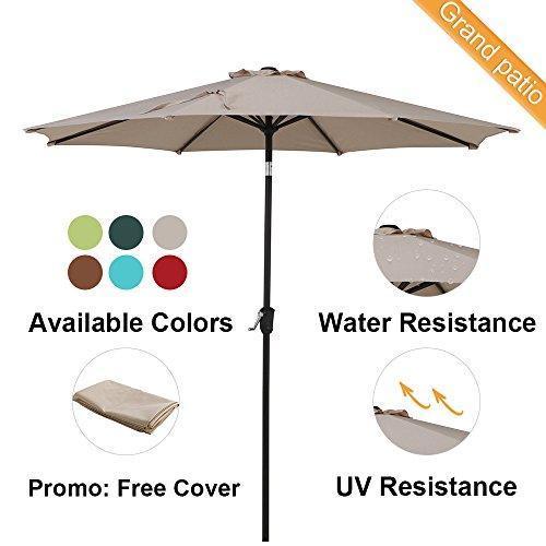 Grand Patio 10 FT Super Sturdy Aluminum Patio Umbrella, UV Protected Outdoor Umbrella, Green