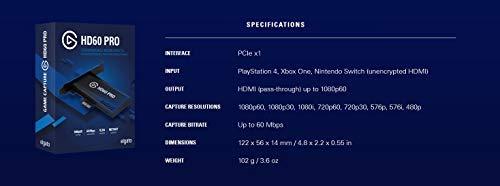 Elgato Game Capture Card HD60 S - Stream and Record in 1080p60, for PlayStation 4, Xbox One & Xbox 360