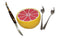 Squirtfree Serrated Twin-Blade Grapefruit Knife, Grapefruit spoons (2) stainless Steel, Serrated Edges and grapefruit saver