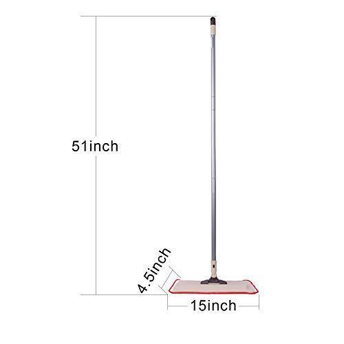 Microfiber Mop for Floor Cleaning-Wet/Dry Professional Flat Mops for Hardwood Floor, Laminate and Tile Floor, with Reusable Mop Pad