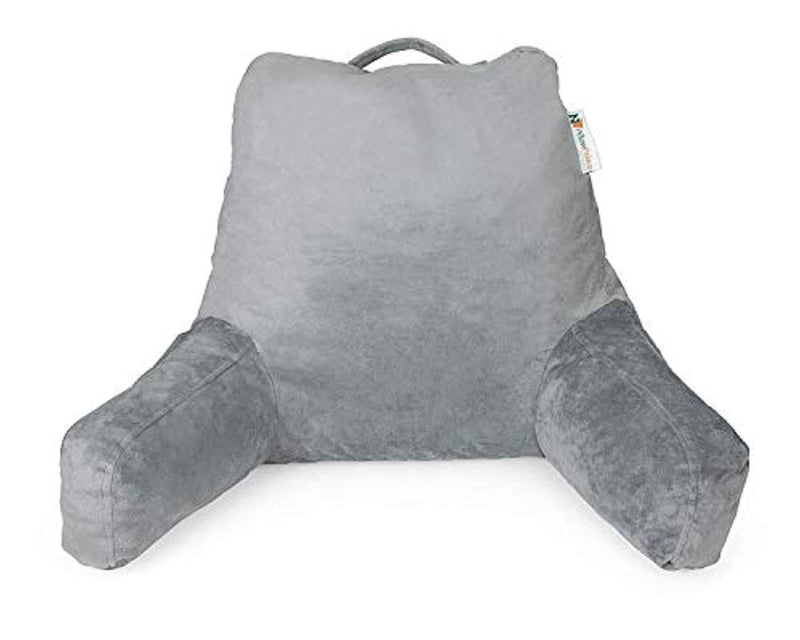 pillow palace Large Plush Reading Pillow | Shredded Foam Bedrest Pillow with Armrests | Great for Adults, Teens, Kids, Pregnant Woman | Neck, Upper Back, Lumbar, Coccyx Lower Back Support Cushion