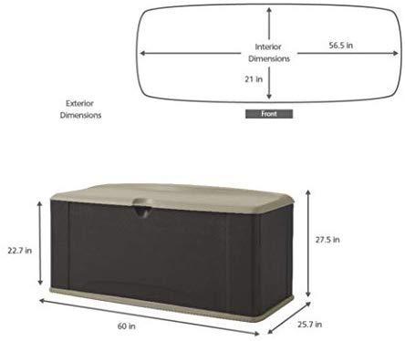 Rubbermaid 2047053 Deck Box Medium Sandstone