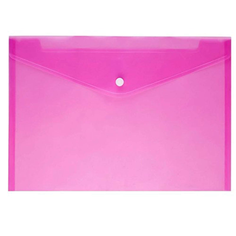 JUSLIN Poly Envelope Folder with Snap Button Closure, 24PCS Waterproof Transparent Project Envelope Folder, A4 Letter Size