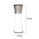 Salt and Pepper Grinder Set - Mill and Shakers Kit - Brushed Stainless Steel, Tall Premium Glass and Adjustable Ceramic Grinding System for Cooking Spices - Perfect on Kitchen by Braviloni