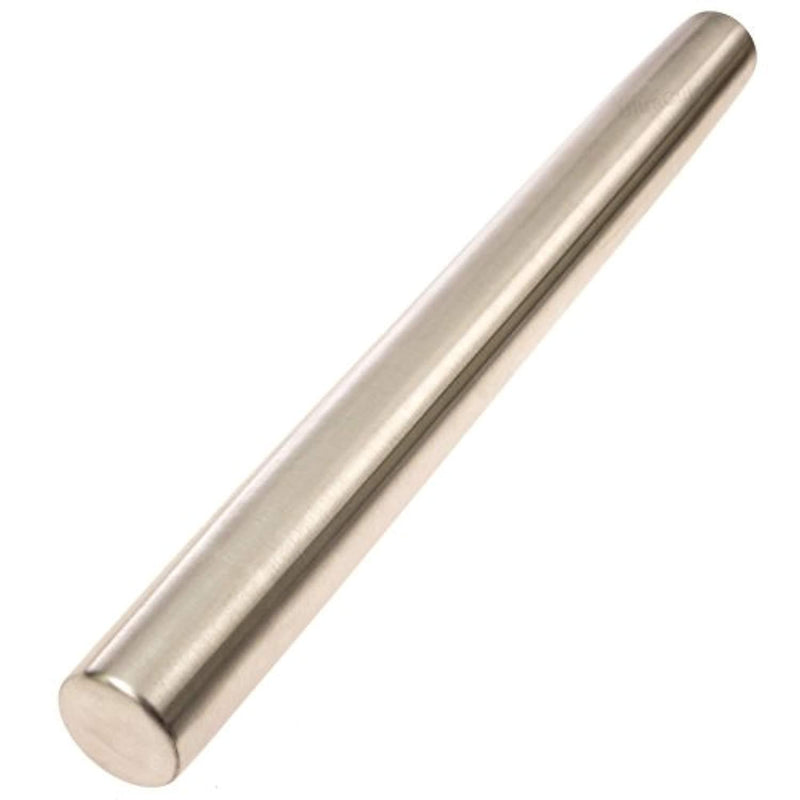 Professional French Rolling Pin for Baking - 15.75" Smooth Stainless Steel Metal & Tapered Design Best for Fondant, Pie Crust, Cookie & Pastry Dough - Baker Roller by Ultra Cuisine