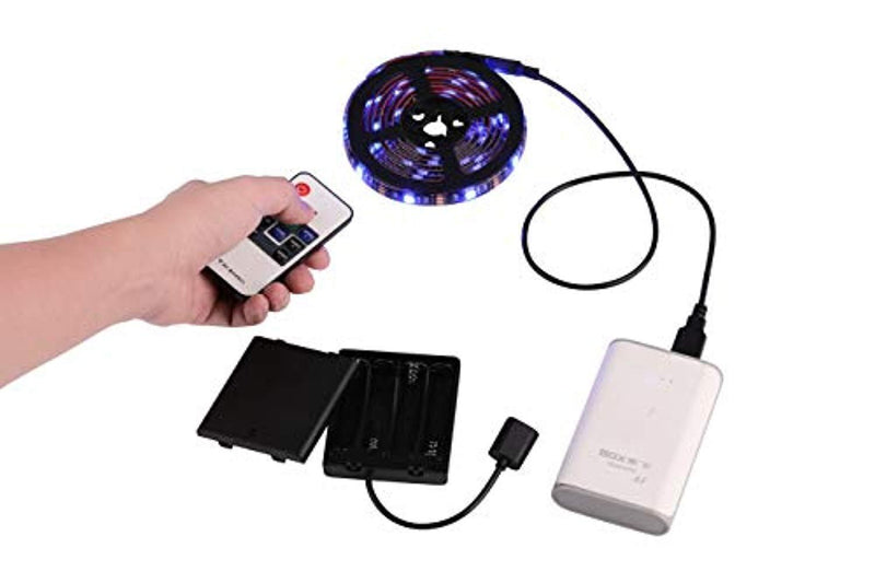 Battery Powered LED Strip Lights, Leimaq Led strip lights Battery Operated USB Powered TV Backlight Led Light Strip With RF Remote Waterproof Led Tape Light Multi Color Changing RGB SMD 5050 Rope Ligh