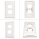 4Pack LED Night Light Outlet Cover Plate-No Wires Or Batteries,Light Sensor Auto-On LED Guidelight,Install In a Snap,Outlet Wall Plate With 0.3W High Brightness Night Light (White,Duplex)