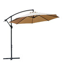 WARM HARBOR Offset Hanging Patio Umbrella Aluminum Outdoor Cantilever Umbrella Crank Lift (10 Ft-Beige)