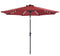 Patio Watcher 9 FT Patio LED Umbrella Solar Powered Outdoor Umbrella, 40 LED with 2 Charge Modes(Solar and Adaptor),250GSM Fabric with Push Button Tilt and Crank,Red