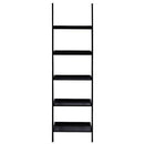 LEAN ON US Tangkula Ladder Bookcase 5-Tier Wood Leaning Shelf Wall Plant Shelf Ladder for Home Office Modern Flower Book Display Shelf Storage Rack Stable A-Frame Wooden Ladder Shelf (Black)