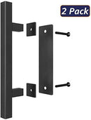 SMARTSTANDARD 12" Pull and Flush Square Door Handle Set Stainless Steel Door Pull Handle Sliding Barn Door Hardware Handle 2PCS
