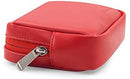 LENTION Split Leather Carrying Storage Pouch, Universal Electronic Accessories Sleeve Case for Laptop/Tablet Power Adapter, MacBook Air/Pro Charger, Wireless Mouse, Mac Gadget and More (Red)