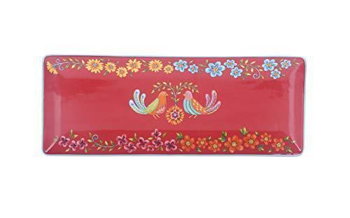 Bico Havana Ceramic 14 inch Rectangular Serving Platter, Set of 2, for Serving Salad, Pasta, Cheese, Ham, Appetizer, Microwave & Dishwasher Safe, House Warming Birthday Anniversary Gift