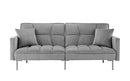 DIVANO ROMA FURNITURE Modern Plush Tufted Velvet Splitback Living Room Futon (Dark Grey)