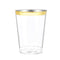 LydtCo. - 10oz Plastic Cups with Gold Rim | 100 pack| 10oz/300ml | For Weddings, Anniversaries, Birthdays, Special Events | Premium and Elegant | Wine, Juices, and other Beverages | BPA Free