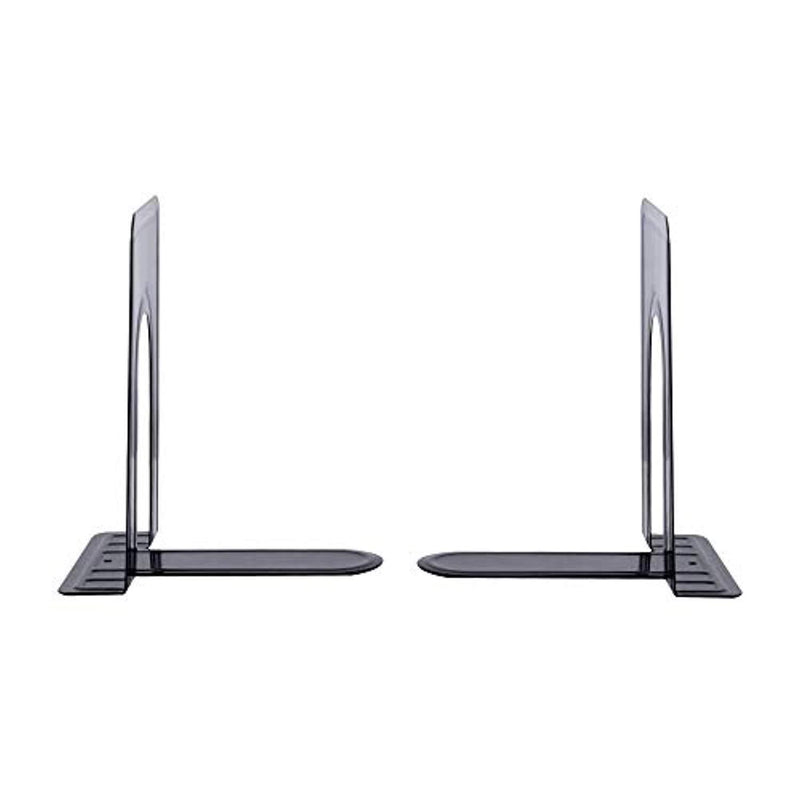 Black Bookend Supports, Metal Nonskid Heavy Duty Bookends (6Pair/12 Piece), Standard Size 5.7 x 5 x 6.7in, Great for Bookshelf Office School Library