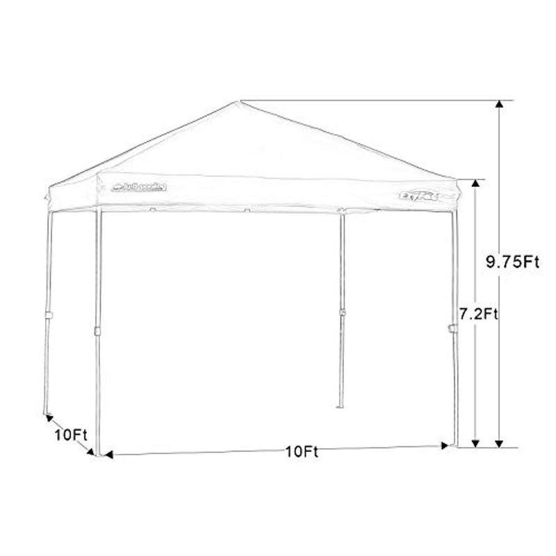 EzyFast Patented Anti-Pooling Instant Beach Canopy Shelter for Rain or Sunshine, Portable 10ft x 10ft Straight Leg Pop Up Shade Tent with Wheeled Carry Bag