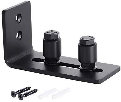 SMARTSTANDARD Sliding Barn Door Bottom Adjustable Floor Guide Roller, Black, Smoothly and Quietly, Easy to Install (2 Rollers) 2PCS