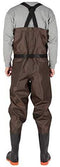 CKd G1 Bootfoot Chest Wader, Nylon & PVC Double Layers, Fishing & Hunting Waterproof Coating Fabric, Cleated Outsole with Steel Plate, High Elasticity Suspender with Buckles, Unisex