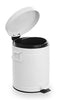 BINO Stainless Steel 1.3 Gallon / 5 Liter Round Oscar Step Trash Can, Matte White