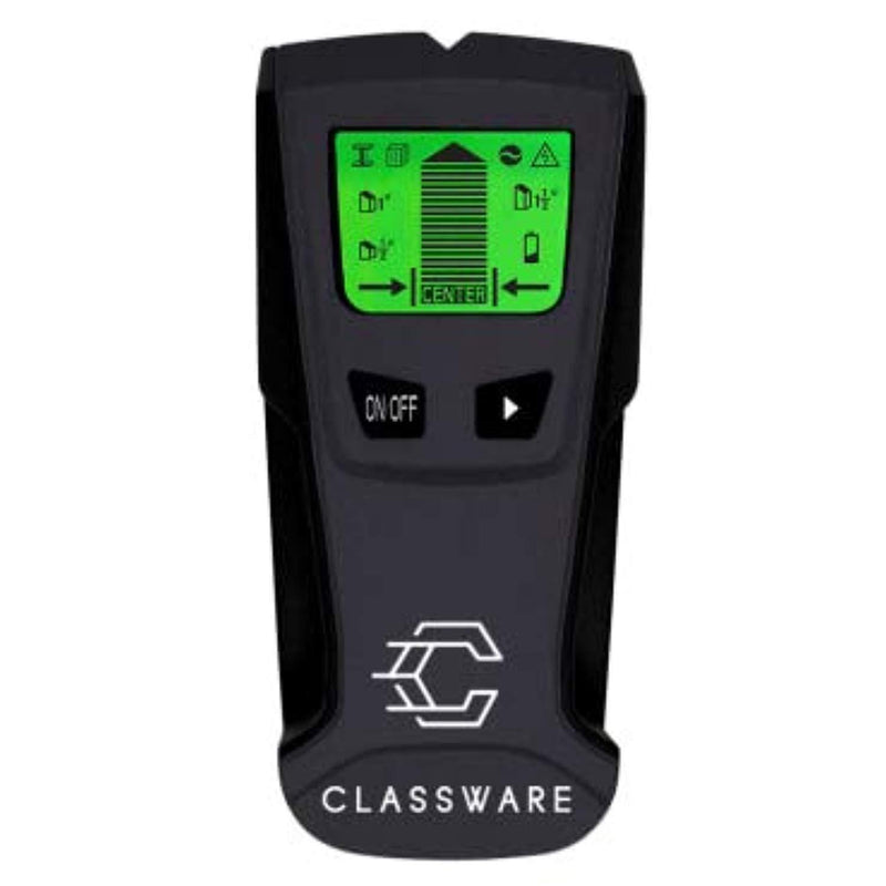 Stud Finder By Classware | Wireless Metal Detector And AC Live Wire Multi-Scanner | Multifunctional Wall Scanning Device With LCD Screen | High Precision, Long-Lasting And Lightweight Design