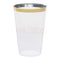 DRINKET Gold Plastic Cups 14 oz Clear Plastic Cups / Tumblers Fancy Plastic Wedding Cups With Gold Rim 50 Ct Disposable For Party Holiday and Occasions SUPER VALUE PACK