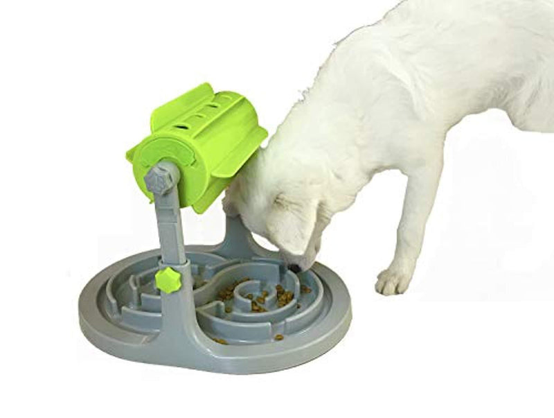 Interactive Dog & Cat Food Puzzle Toy - Ito Rocky Treat Boredom Dispensing Slow Feeder - Anxiety IQ Training in Smart Feeding and Adjustable Height for Small/Medium Dogs