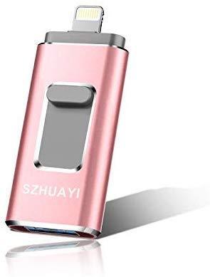 iOS Flash Drive for iPhone Photo Stick 256GB SZHUAYI Memory Stick USB 3.0 Flash Drive Thumb Drive for iPhone iPad Android and Computers (Silver-256gb)