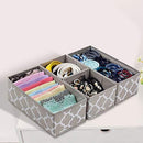 Homyfort Foldable Cloth Storage Box Closet Dresser Drawer Organizer Cube Basket Bins Containers Divider with Drawers for Underwear, Bras, Socks, Ties, Scarves, Set of 6, Grey