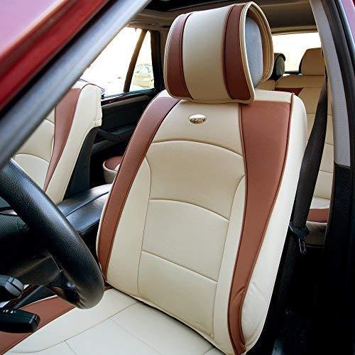 FH Group PU205BLACKREDTRIM102 Black PU205102 Ultra Comfort Leatherette Front Seat Cushions (Airbag Compatible) Red Trim