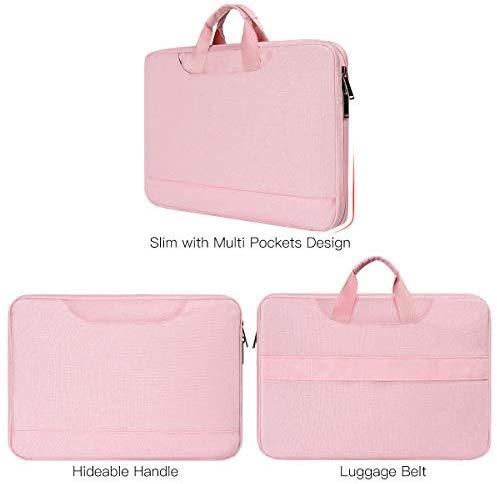 11.6-13 Inch Laptop Bag Sleeve for Women Ladies Travel Briefcase with Accessories Organizer for Lenovo Chromebook C330, Acer Chromebook R11, Surface Pro 12.3, Samsung HP ASUS Dell Chromebook Case,Pink