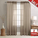 2 Panel Sheer Curtains White 84 inch Living Room Drapes Window Curtain Voile Sheers Linen Textured