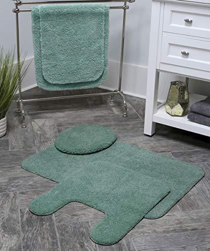 Maples Rugs Bathroom Colorsoft 20" x 21.5" Non Slip Washable Contour Toilet Rug [Made in USA] Soft & Quick Dry for Bath Floor Chocolate Nib