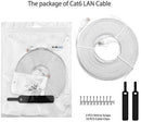 Lovicool Cat 6 Ethernet Patch Cable 100 ft Black, 4-Pair UTP Flat Networking Patch LAN Cable Ethernet Cords Network Wire Speed up to 250MHz with RJ45 Connectors 30m
