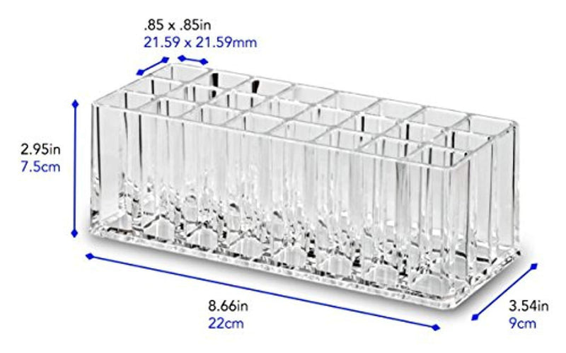 byAlegory Acrylic Makeup Beauty Brush Organizer | 24 Space Cosmetic Storage (CLEAR)
