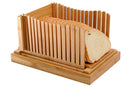 GloBamboo Bamboo Wood Bread Slicer with Cutting Board, Compact Foldable Adjustable - Bamboo Wood Cutter Box Adjustable and Crumb Tray Foldable Compact Cutter