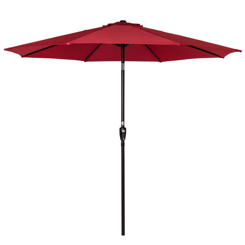 Sundale Outdoor 9 Feet Aluminum Market Umbrella Table Umbrella with Crank and Push Button Tilt for Patio, Garden, Deck, Backyard, Pool, 8 Fiberglass Ribs, 100% Polyester Canopy (Black)