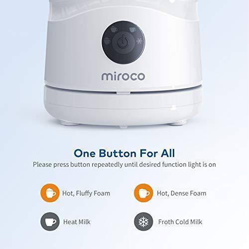 Milk Frother Miroco Electric Milk Steamer Automatic Soft Foam Maker Cold Hot Milk Warmer Silent Operation for Cappuccino, Latte, Coffee White