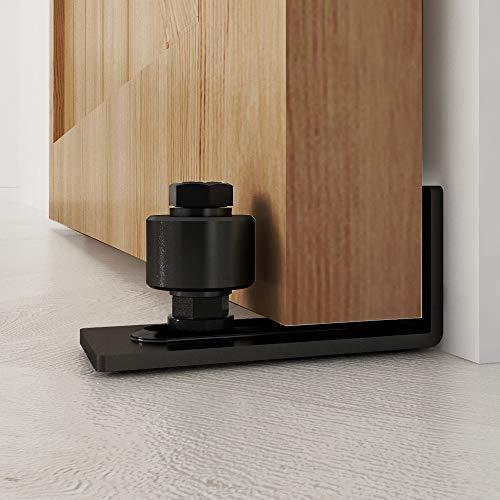 Homlux 6ft Heavy Duty Sturdy Sliding Barn Door Hardware Kit Single Door - Smoothly and Quietly - Simple and Easy to Install - Fit 1 3/8-1 3/4" Thickness Door Panel(Black)(J Shape Hangers)